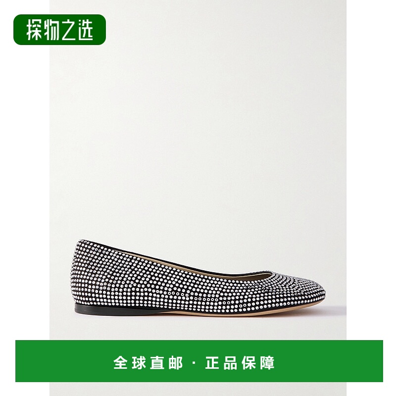 香港直邮LOEWE 罗意威 女士 水晶装饰绒面革芭蕾舞鞋 L815466X43