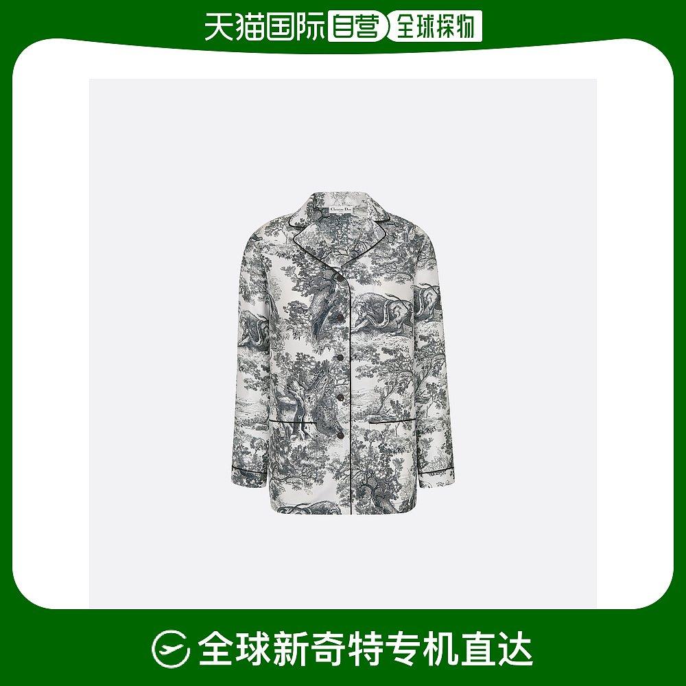 欧洲直邮christian dior克里斯汀·迪奥衬衫森林图案真丝居家印花