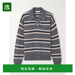 1h可退 香港直邮DAUGHTER 女士 Edith 条纹羊毛毛衣 HKN03894GREY