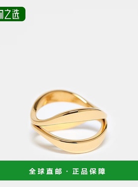 香港直邮ASOS 女士 cross-over 防水不锈钢设计色调戒指(金色)