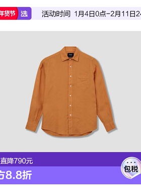 1h可退 香港直邮Drake's 女士 DR2A4E 21915-03 亚麻夏装黄色衬衫