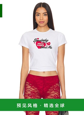 1h可退 香港直邮Danielle Guizio 女士 New York Loves Me T恤 R2