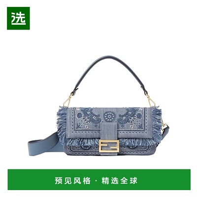 香港直邮Fendi Coral Bandana 刺绣中号 Baguette 包 8BR600AUT7