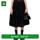 1h可退 Garçons黑色羊毛提花中长半身裙 des 美国直邮 Comme