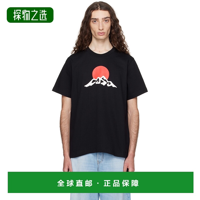 1h可退 香港直邮Casablanca 男士 黑色 Montagne Snow Print T 恤