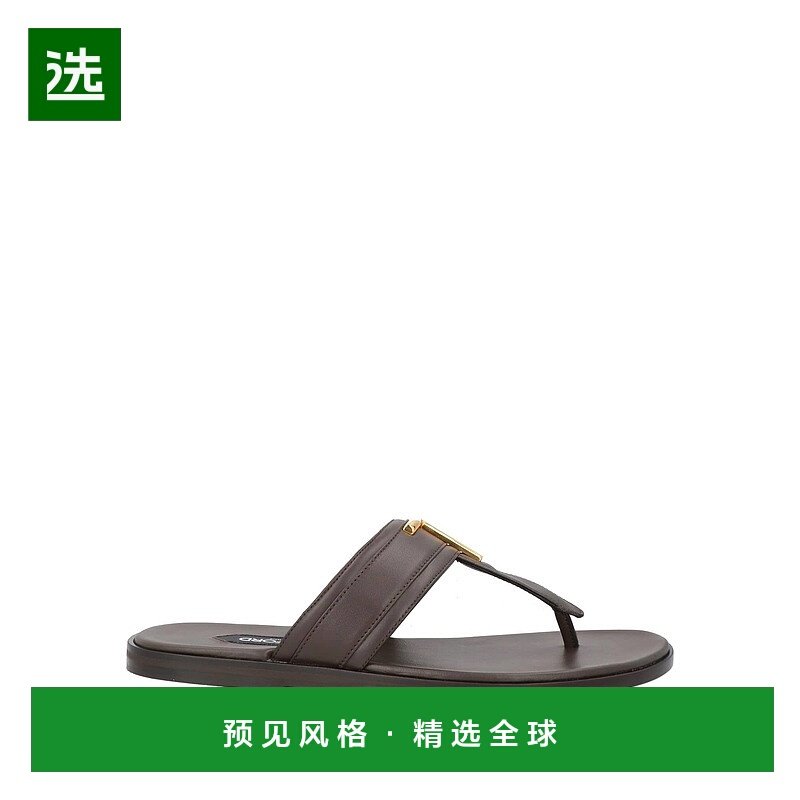 1h可退 香港直邮Tom Ford 汤姆·福特 男士 人字拖 brown棕色 舒