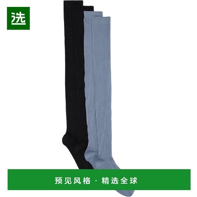 1h可退 香港直邮Baserange 女士 两件装黑色 & 蓝色长筒袜 SOOKCR