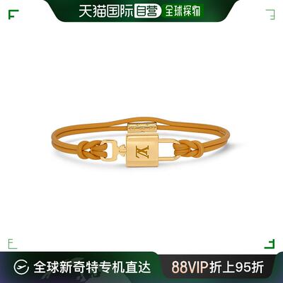 欧洲直邮LV 路易威登 23新款Padlock女士19cm挂锁橙赭色皮革手镯