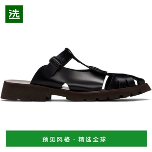 1h可退 香港直邮Hereu 男士 黑色 Canya Sport Leather 凉鞋 MFCA