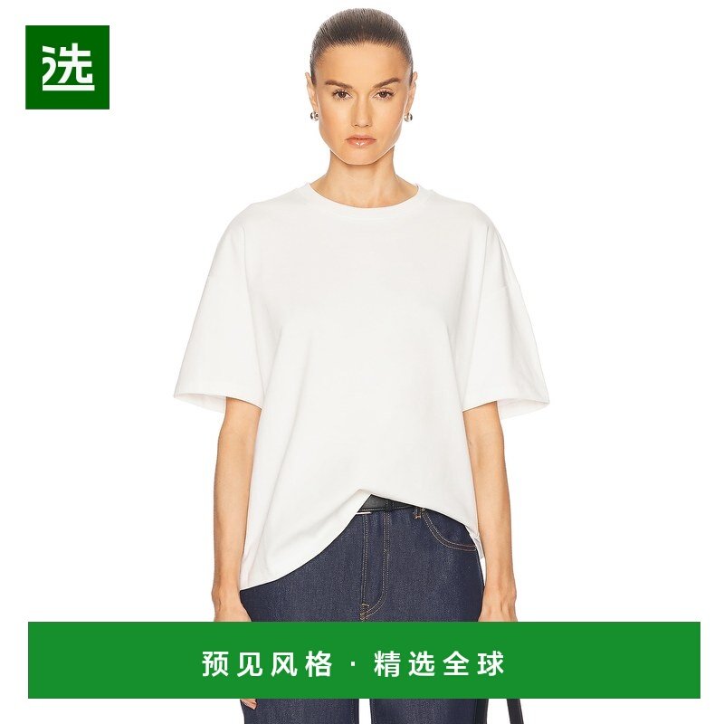 1h可退 香港直邮ST.AGNI 女士 有机棉宽松T恤 S25230WHT white白,女装/女士精品,T恤,淘宝优惠券,粉丝福利购,淘宝优惠卷