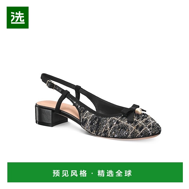 1h可退 欧洲直邮Dior 迪奥 女士黑色呢子单鞋新款