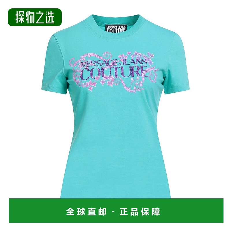 香港直邮Versace Jeans 范思哲 女士 T恤 green绿色 舒适时尚