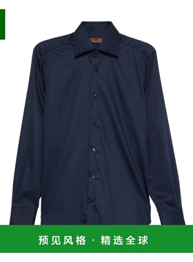 香港直邮BARBA 男士衬衫 I1U10P0150201U1 AW2025 蓝色