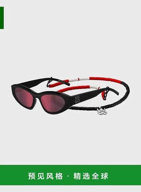 欧洲直邮HUGO BOSS雨果HUGO RED带珍珠链的黑色太阳镜