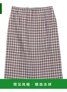 香港直邮Prada 格纹半身裙中长裙A字裙长裙 P179Y173NSOOO