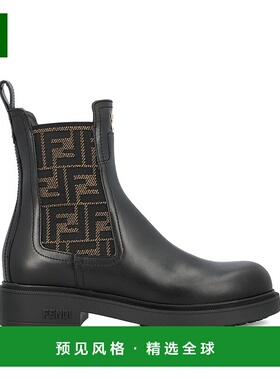 香港直邮Fendi 芬迪 女士 Filo 黑色皮质短靴 8T8576A379踝靴