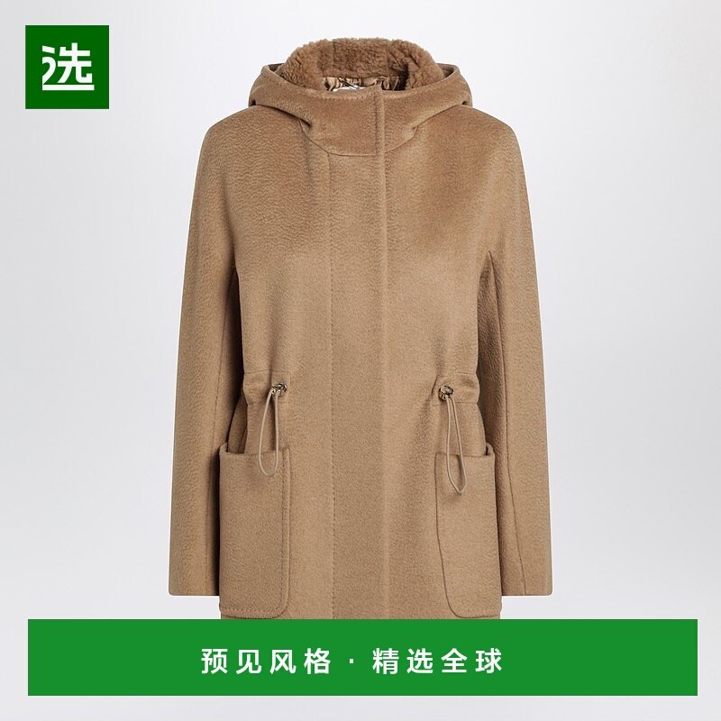 香港直邮MaxMara 麦斯玛拉 女士 浅褐色黑貂皮驼色大衣 GIUDAWO00