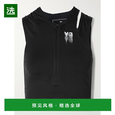 1h可退 香港直邮Adidas Originals 女士 + Y-3 短款剪口印花弹力