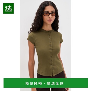 1h可退 香港直邮REFORMATION 女士 Raelynn 针织上衣 green绿色