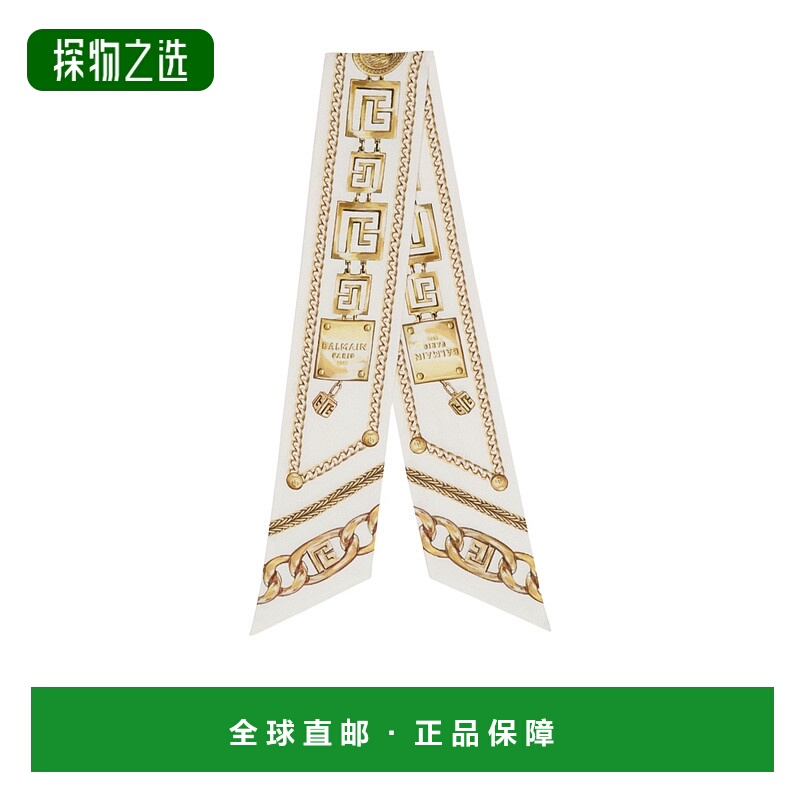 香港直邮Balmain Chains 图案印花真丝头巾 FF1XF090SF15