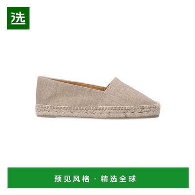 1h可退 香港直邮CastaÑer 女士 Kenda 亚麻布金色帆布面凉鞋 0261