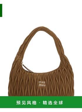 1h可退 香港直邮Miu Miu 缪缪 女士 徽标刻字拉链单肩包 5BC183VO