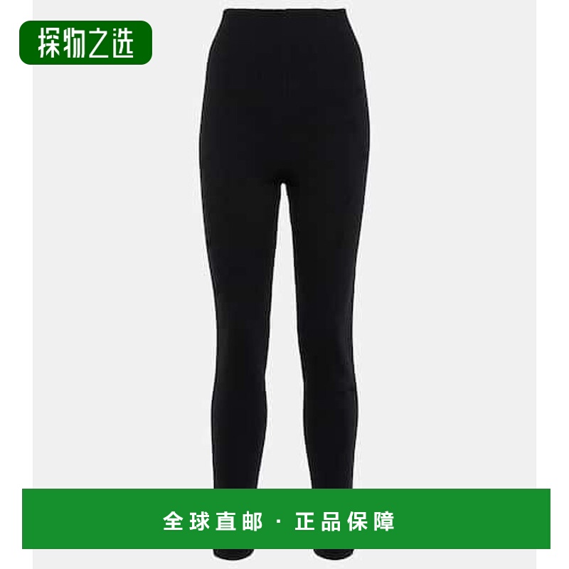 香港直邮Alaïa 女士 高腰羊绒打底裤 black黑色 舒适时尚