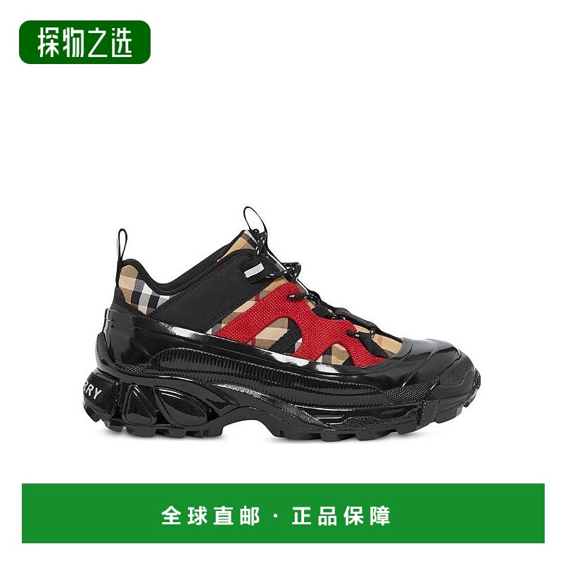 香港直邮Burberry 黑色Arthur经典格纹休闲运动鞋 80217721博柏利
