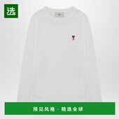 香港直邮Ami T恤 Paris 1h可退 男士 长袖 BFUTS235U724 white白色