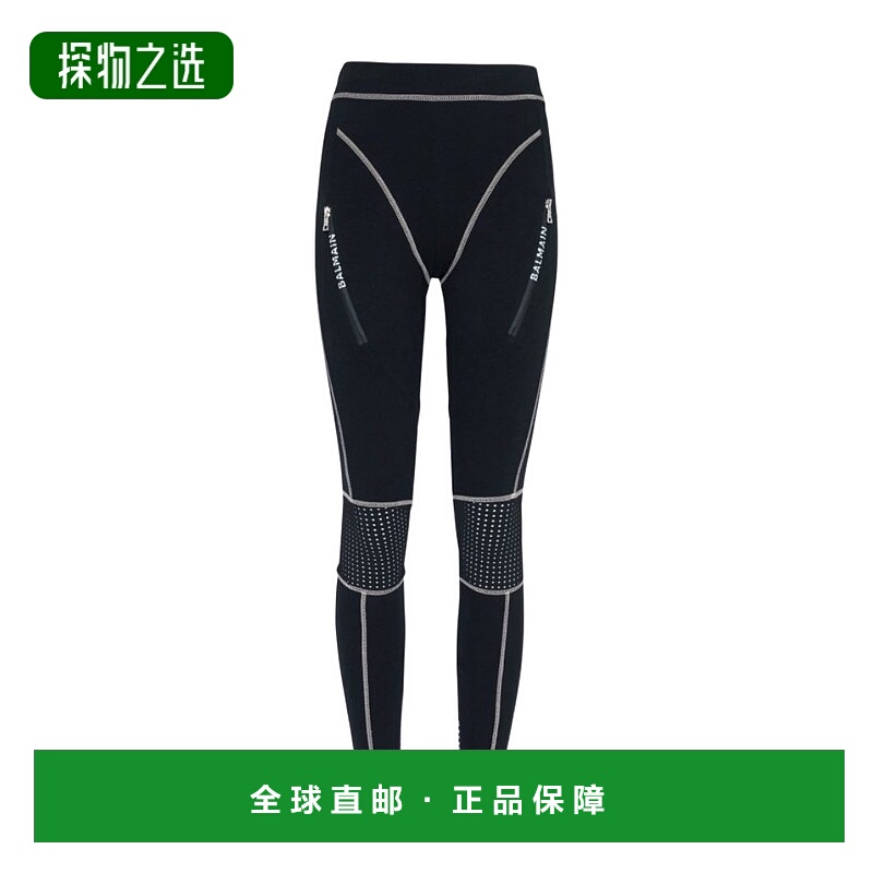 香港直邮Balmain 对比缝线打底裤 YF1PD034JD58