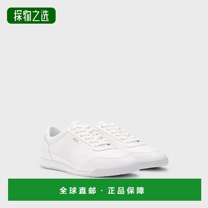 欧洲直邮HUGO BOSS雨果BOSS BLACK 带穿孔细节纳帕皮革运动鞋男鞋