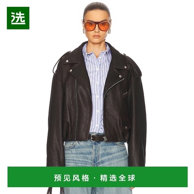 1h可退 香港直邮Acne Studios 艾克妮 女士 Liso 皮革夹克 A70192