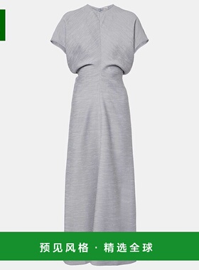 1小时内可退 香港直邮TOTÊME 女士 垂褶长款连衣裙 004162 blue蓝