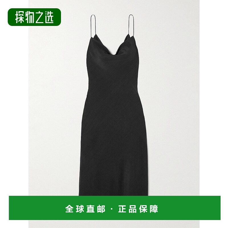 香港直邮calvin klein 女士 Lynn 垂褶羊毛双绉中长连衣裙 LV0VY0