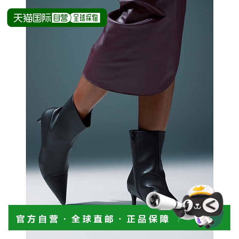1h可退 香港直邮ASOS 女士 Rosalie mid 设计小跟靴子(黑色)