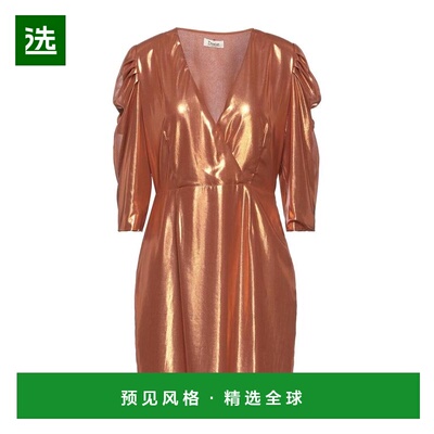 【美国直邮】DIXIE女士连衣裙V领缎面修身时尚优雅自然舒适百搭女