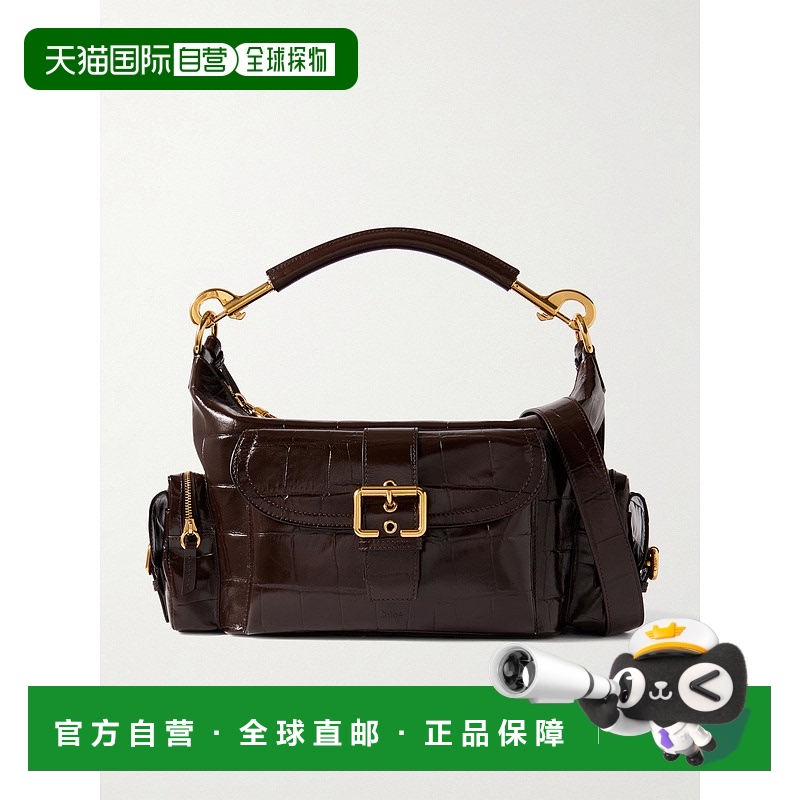 1h可退 香港直邮Chloe 蔻依 女士 Camera glossed 织纹皮革肩包 C