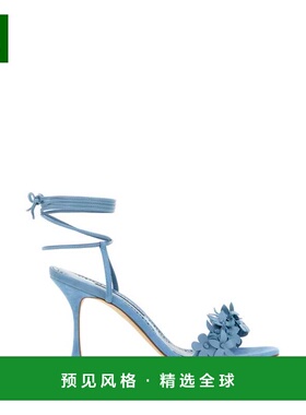香港直邮MANOLO BLAHNIK 莫罗·伯拉尼克 女士 Anista 浅蓝色皮质