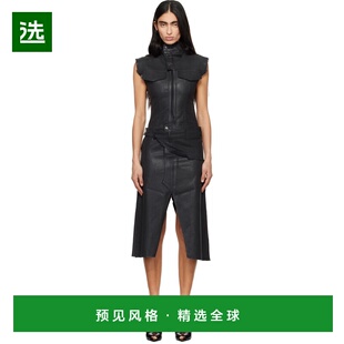 1h可退 香港直邮Ottolinger 女士 黑色 Glazed Denim Belted 牛仔