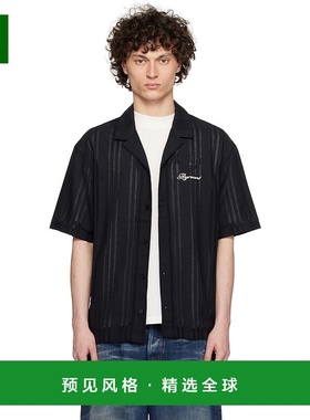 1h可退 香港直邮Represent 男士 黑色刺绣衬衫 MLM2967 black黑色