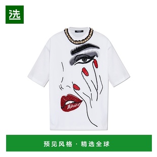 香港直邮Balmain T恤 巴尔曼 短袖 EF0EG135PC93下摆 女士 1h可退