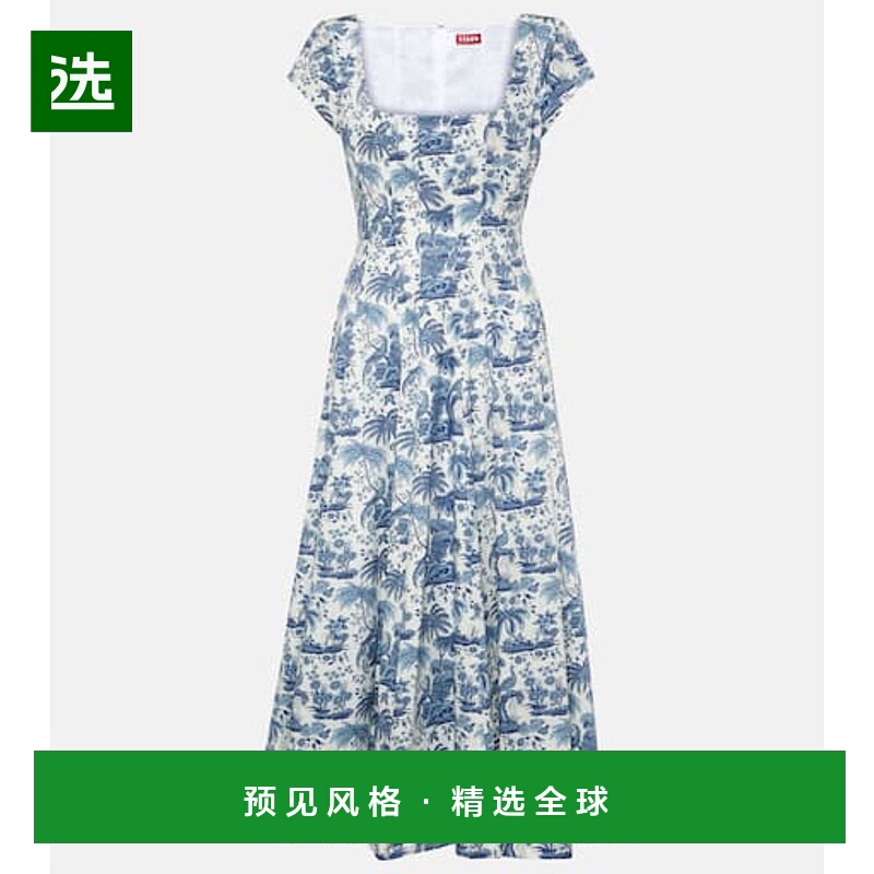 香港直邮Tom Ford 汤姆·福特 女士 Wells 花朵棉质中长连衣裙