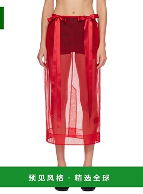 1h可退 香港直邮Simone Rocha 蒙娜·罗莎 女士 红色 Sheer Bow R