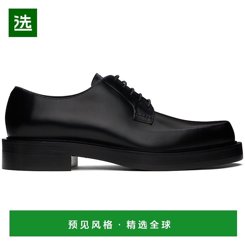 1h可退 香港直邮Lanvin 朗雯 男士 黑色 Banjo Leather Richelieu