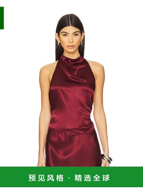 1h可退 香港直邮enza costa 女士 缎面挂脖上衣 RS3982 red红色