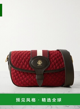 1h可退 香港直邮Bally 巴利 女士 webbing wool-bouclé 绗缝皮革