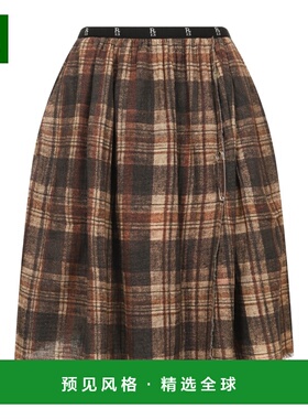 香港直邮R13 女士半身裙 R13WR468R582BPLAIDWITHTURQUOISE