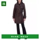 美国直邮 Tahari 女士 1h可退 Natalie 系带皮革风衣