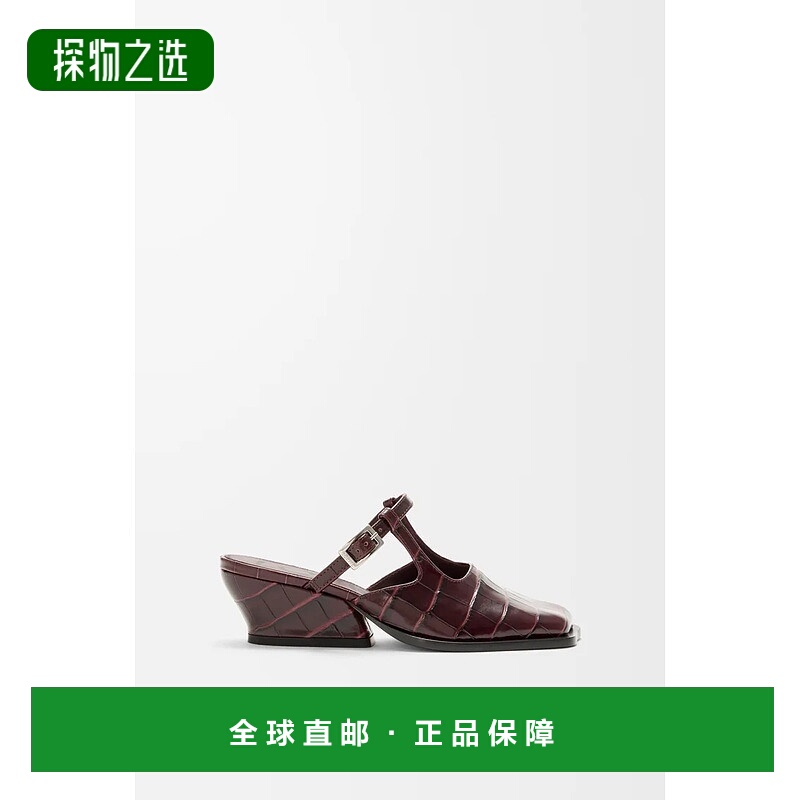 欧洲直邮Loewe罗意威 Onda系列女士波尔多红小牛皮鳄鱼纹压花