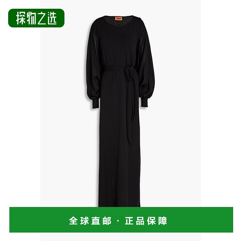 香港直邮MISSONI 米索尼 女士 披肩式羊绒真丝混纺长款连衣裙 MDG